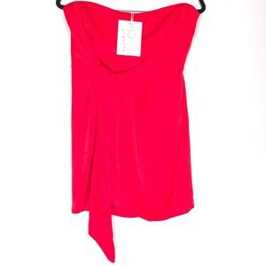 RAMY BROOK New Genesis Mini Dress Size 8 BRIRE Strapless Tie Wrap Red A0619305
